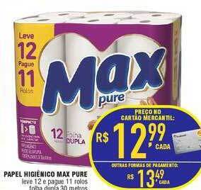 Mercantil Rodrigues Papel higiênico max pure oferta