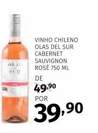 Vinho chileno olas del sur cabernet sauvignon rosé