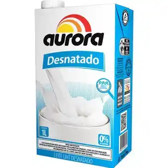 Brasão Supermercados Leite uht desnatado aurora 1l oferta