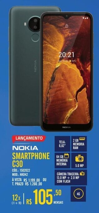 Zema Nokia Smartphone C30 oferta