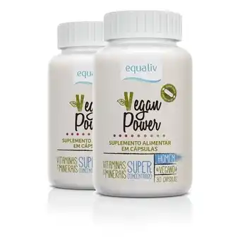 Pão de Açúcar Kit 2 vegan power homem equaliv 30 cápsulas veganas oferta