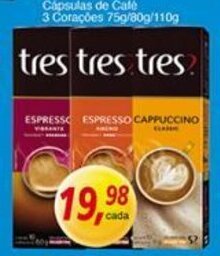 Supermercados Guanabara Capsulas de Cafe 3 Coracoe 75g/80g/110g oferta