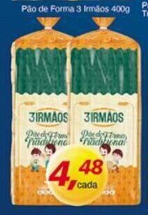 Supermercados Guanabara Pao de Forma 3 Irmaos 400g oferta