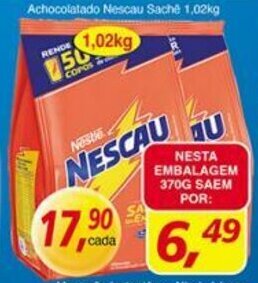 Supermercados Guanabara Achocolatado Nescau Sache 370g oferta