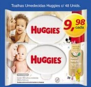 Supermercados Guanabara Toalhas Umedecidas Huggies c/ 48 unids. oferta