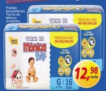 Supermercados Guanabara Fraldas descartaveis Turma da Monica Jumbinho oferta
