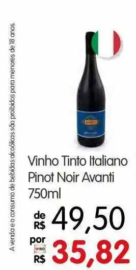 Zona Sul Vinho tinto italiano pinot noir avanti oferta