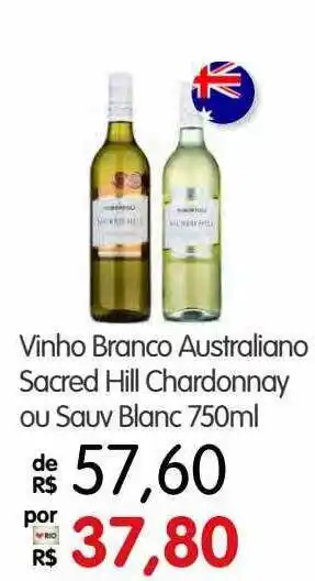 Zona Sul Vinho branco australiano sacred hill chardonnay ou sauv blanc oferta