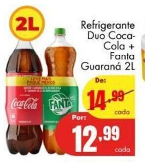 Barbosa Supermercados Refrigerante Duo Coca Cola + Fanta Guarana 2L oferta