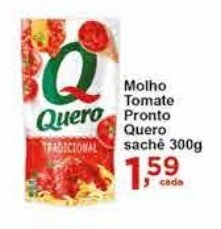 Rossi Supermercado Molho tomate Pronto Quero sache 300g oferta