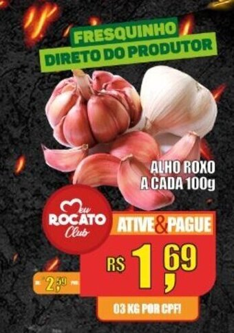 Alho Roxo a cada 100g