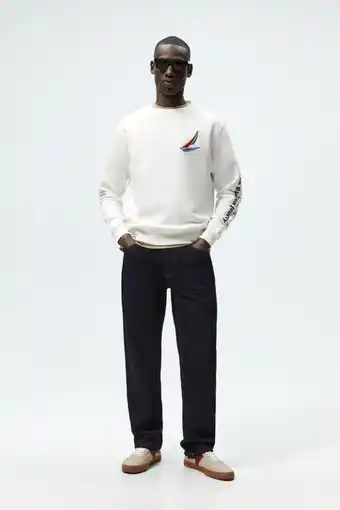 ZARA Moletom bordado com contraste oferta