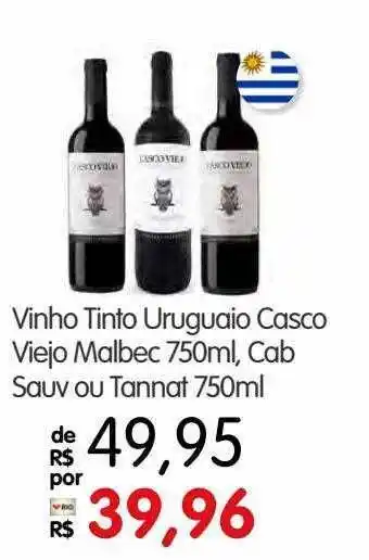 Zona Sul Vinho tinto uruguaio casco viejo malbec cab sauv ou tannat oferta