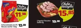 Achocolatado em pó nescau sachê linguiça toscana sadia kg