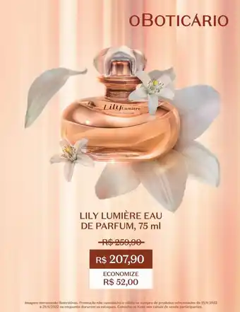 O Boticário Lilylumièreeau de parfum, 75ml oferta
