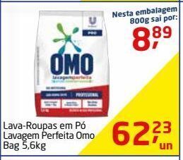 Lava-roupas em pó lavagem perfeita omo bag 5,6kg