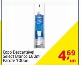 Tenda Atacado Copo descartável select branco 180ml pacote 100un oferta