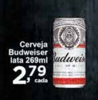 Rossi Supermercado Cerveja Budweiser lata 269ml oferta