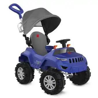 Superjipe reclinável com capota passeio e pedal azul - bandeirante