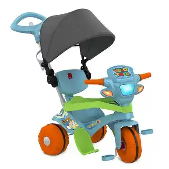 ToyMania Triciclo velotrol com capota passeio e pedal azul - bandeirante oferta