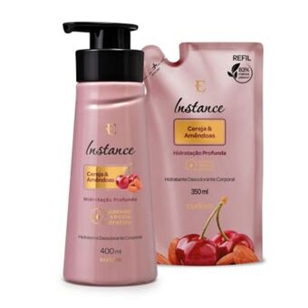 Eudora Combo cereja e amêndoas: hidratante corporal 400ml + refil 350ml oferta