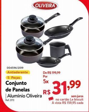 Le Biscuit Conjunto de panelas alumínio oliveira oferta