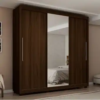 Guarda-roupa gelius royale 3 portas 4 gavetas em mdp negreiro