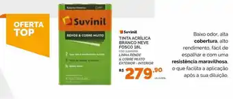 Tinta acrílica branco neve fosco 18l suvinil