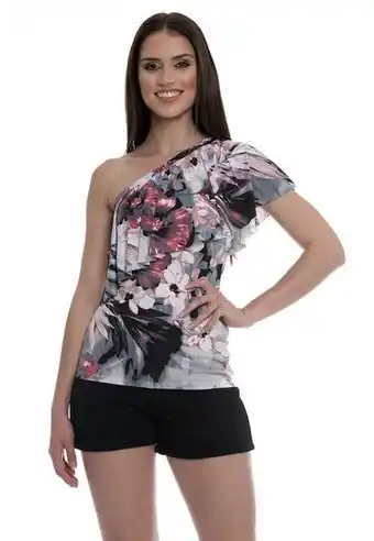Blusa bisô ombro venetia cinza