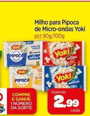Nordestão Milho para pipoca de micro-ondas yoki oferta