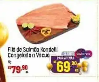 Muffato Filé de salmão kondelli congelado a vacuo oferta