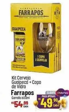 Muffato Kti cerveja guaipeca + copo de vidro farrapos oferta