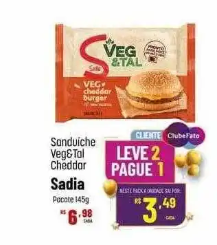 Muffato Sanduiche veg&tal cheddar sadia oferta