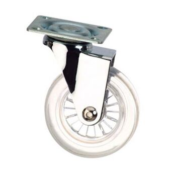 Rodizio niquelado soprano giratório transparente 100mm sem freio
        
            rodizio niquelado soprano giratório tra