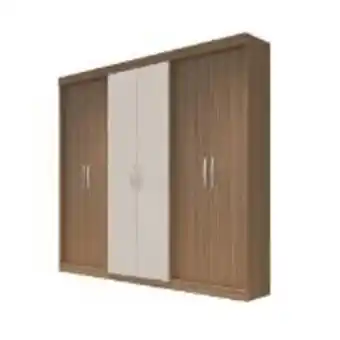Ferreira Costa Guarda-roupa casal herval 6 portas de abrir nogueira off... oferta