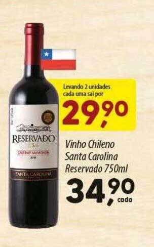 Asun Vinho chileno santa carolina reservado oferta