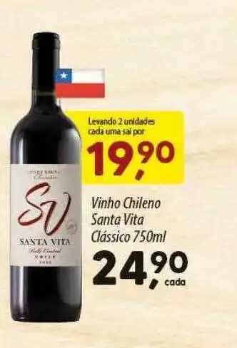 Asun Vinho chileno santa vita clássica oferta