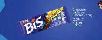 Chocolate lacta bis sabores