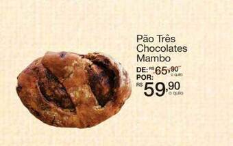 Pão três chocolates mambo