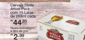 Mambo Cerveja stella artois pack com 15 latas oferta