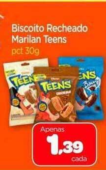 Nordestão Biscoito recheado marilan teens oferta