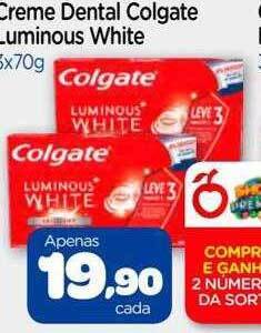 Nordestão Creme dental colgate luminous white oferta