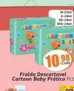 Fralda descartavel cartoon baby prática