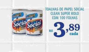 Bahamas Supermercados Toalhas de papel social clean super rolo com 100 folhas oferta
