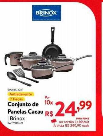 Le Biscuit Conjunto de panelas cacau brinox oferta
