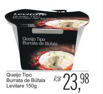 Queijo tipo burrata de búfala levitare