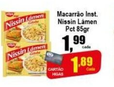 Higa's Supermercado Macarrao Inst. Nissin Lamen Pct 85g oferta