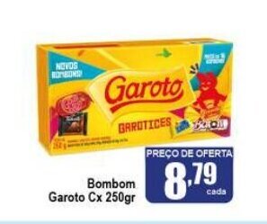 Higa's Supermercado Bombom Garoto cx 250g oferta