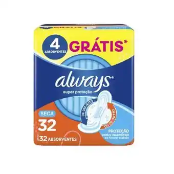 Absorvente super proteção seca com abas always 32un