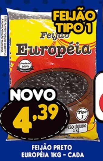 Supermercados Cristal Feijao preto Europeia 1kg cada oferta